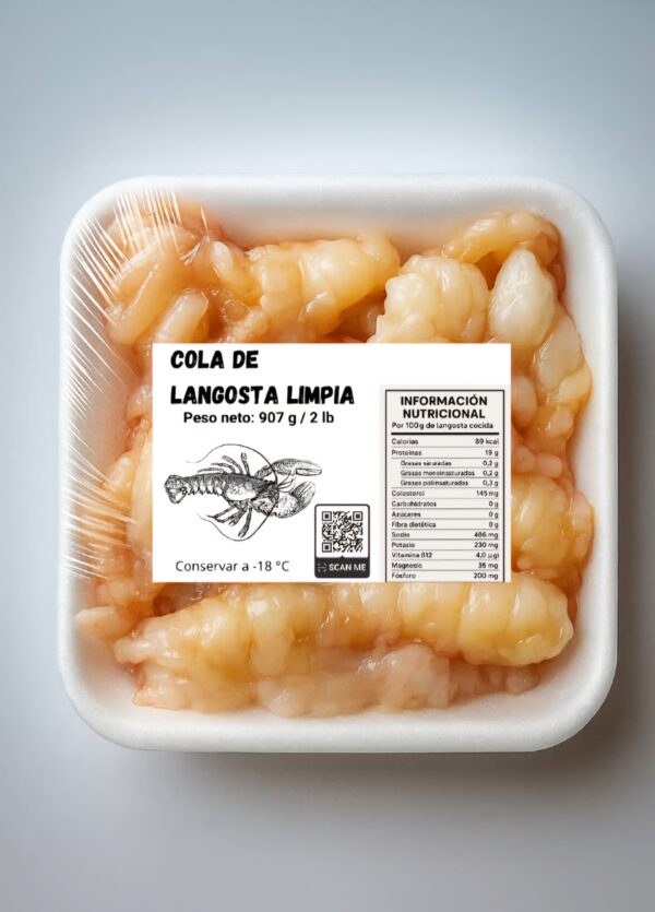 Cola de langosta limpia (907 g / 2 lb)