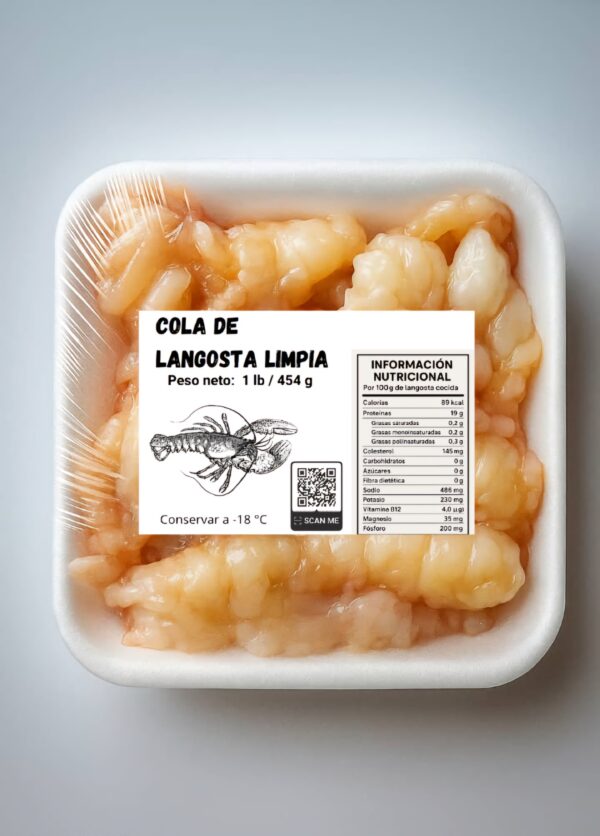 Cola de langosta limpia (454 g / 1 lb)