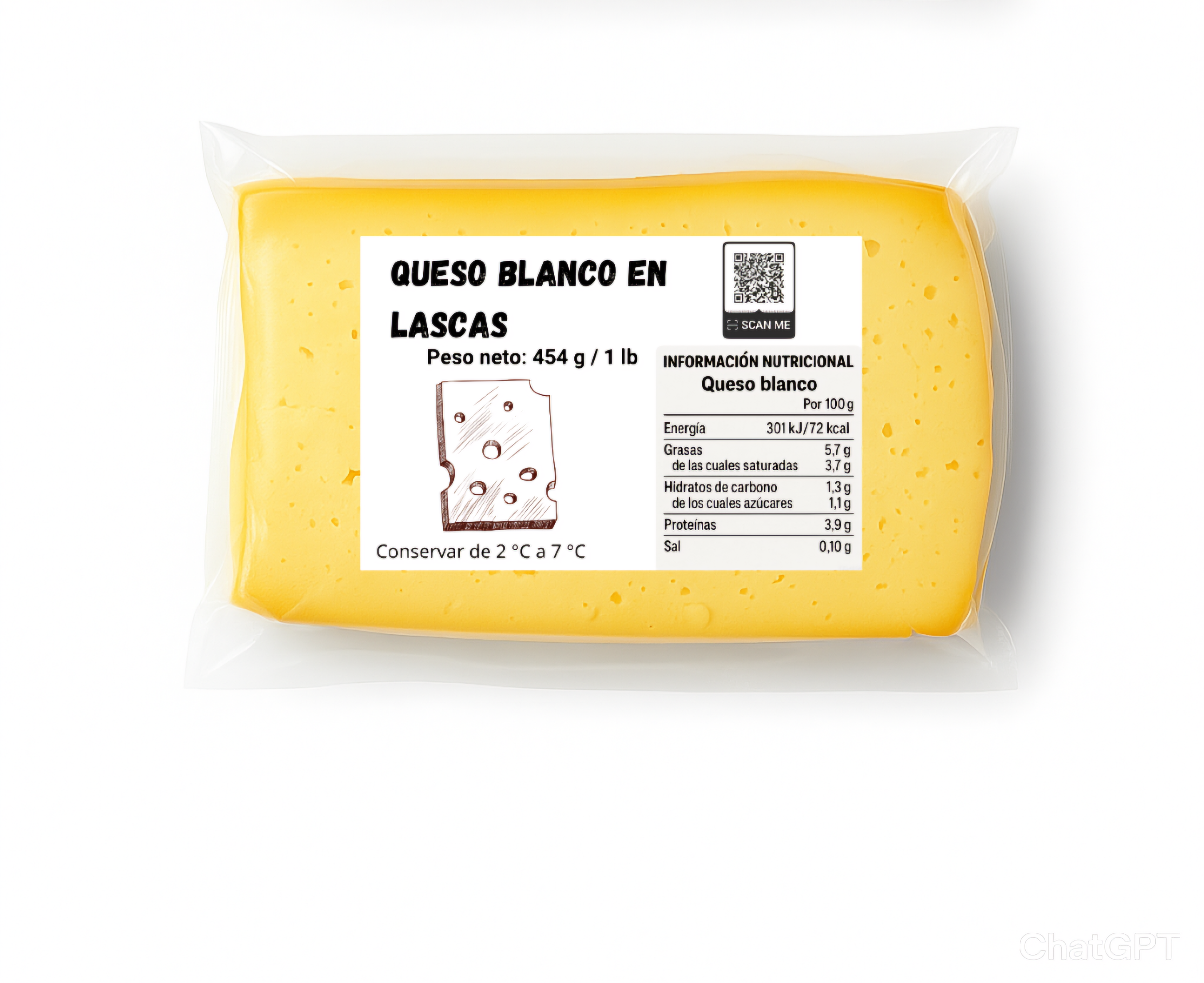 Queso blanco en lascas (454 g / 1 lb)