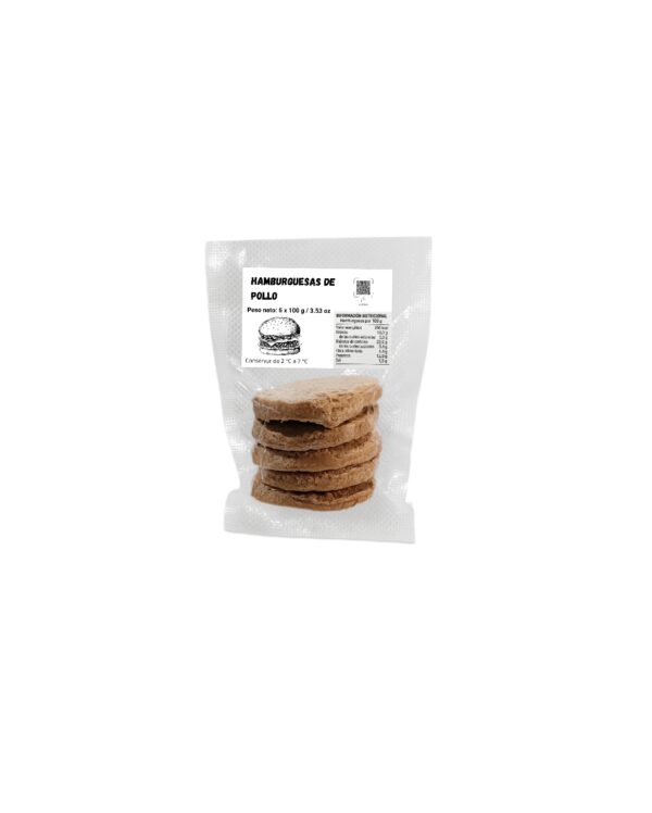 Hamburguesas de pollo (5 x 100 g / 3.53 oz)